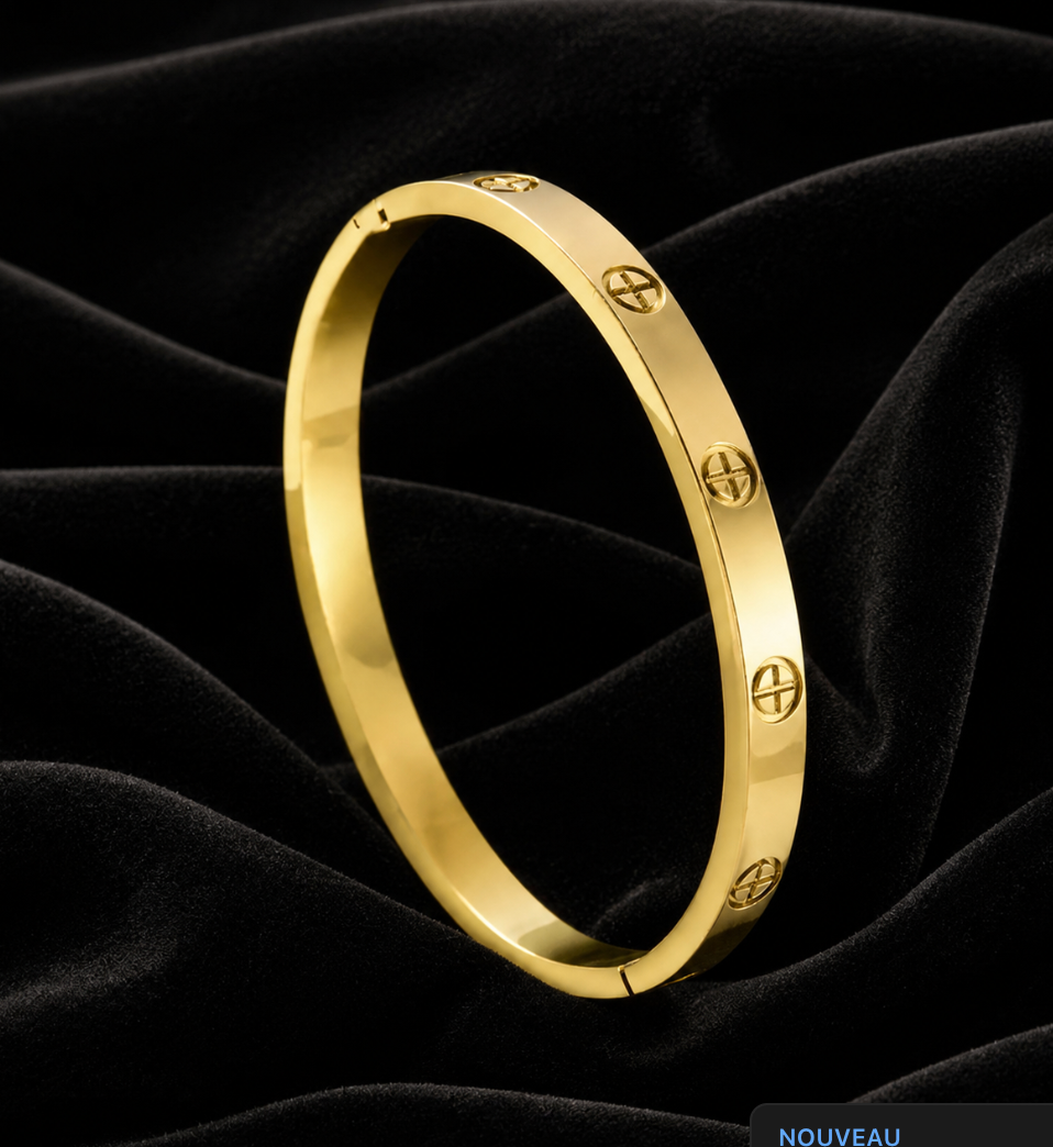 Bracelet doré gravé | Éclat raffiné