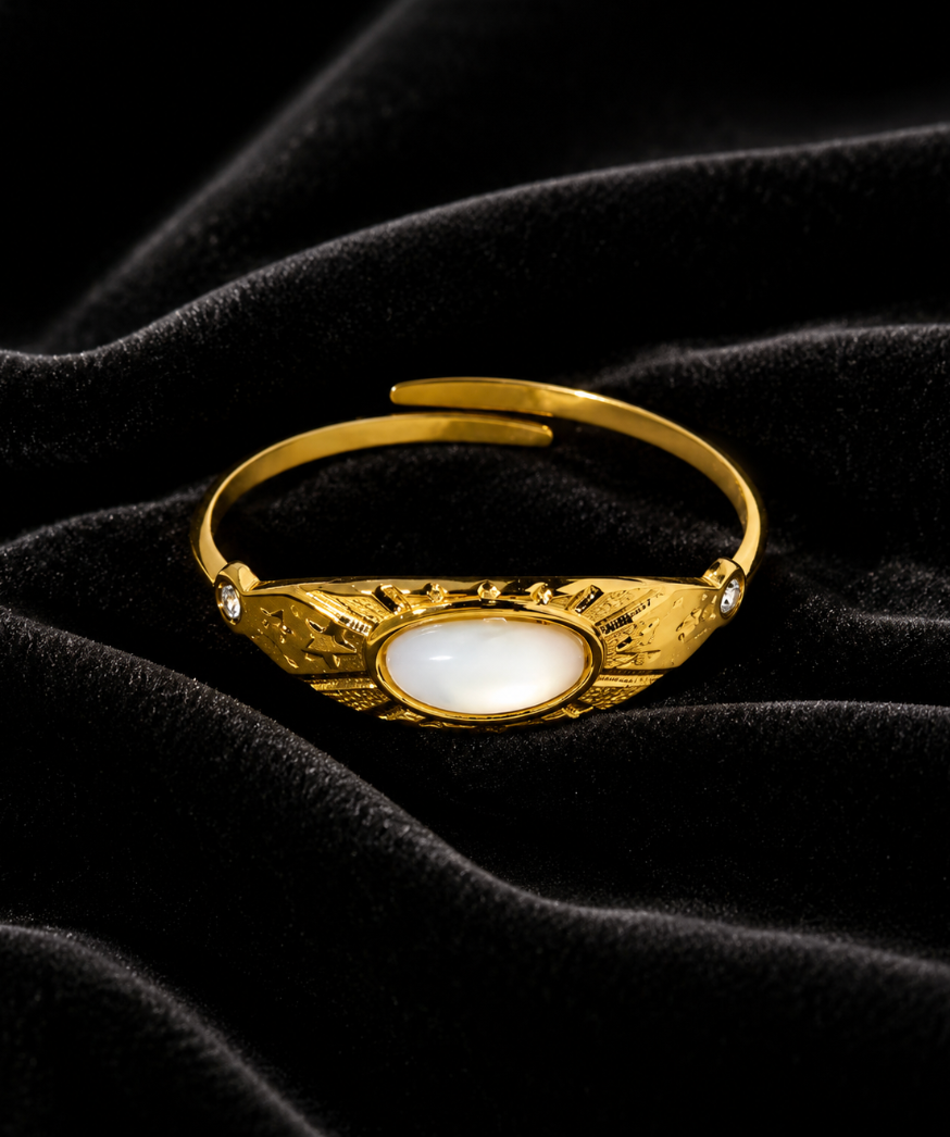 Bague dorée ajustable | Charme raffiné