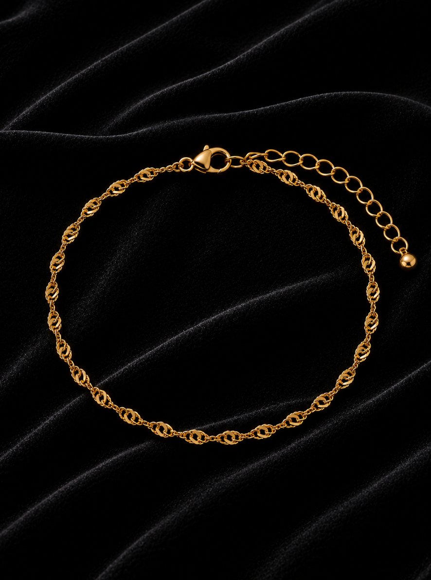 Bracelet doré maille torsadée | Éclat lumineux
