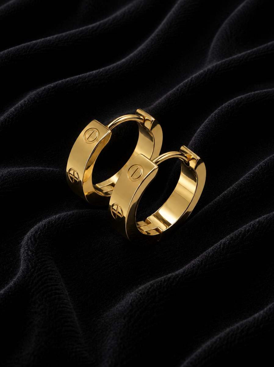 Boucles d'oreilles dorées gravées | Détail élégant