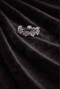 Bague - anneau argent aux fleurs délicates