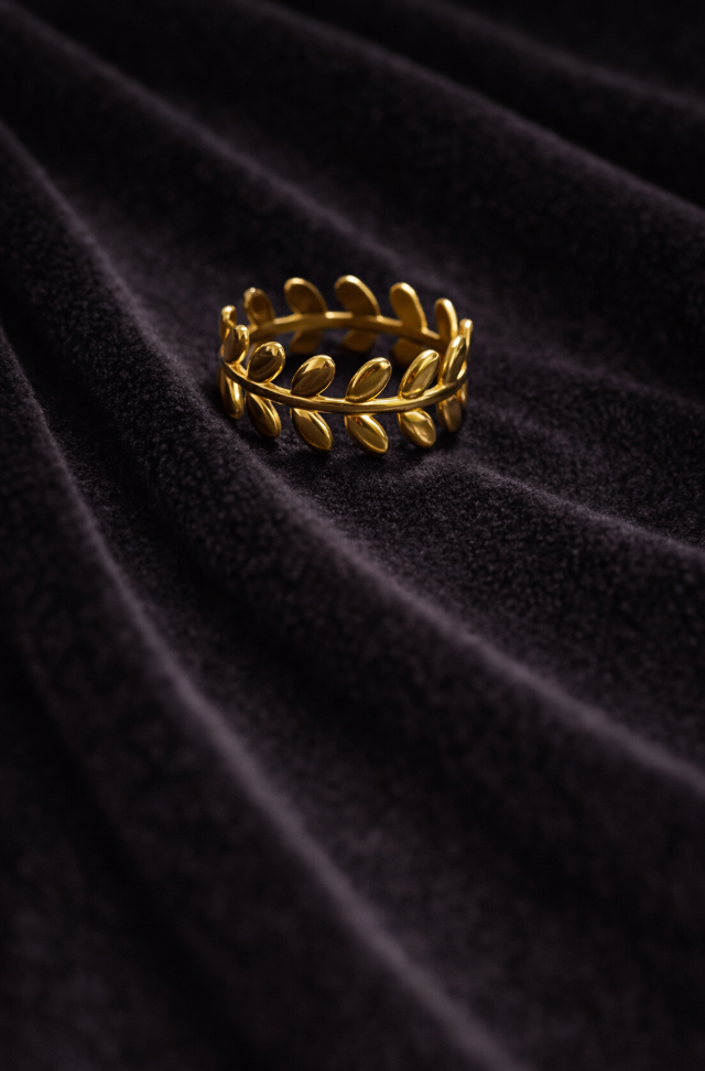 Bague dorée couronne de feuilles | Élégance naturelle