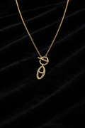 Collier doré pendentif graphique | Style moderne
